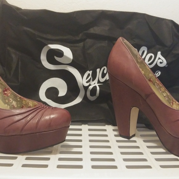 Seychelles Mauve Leather Platform Pumps - Picture 5 of 6